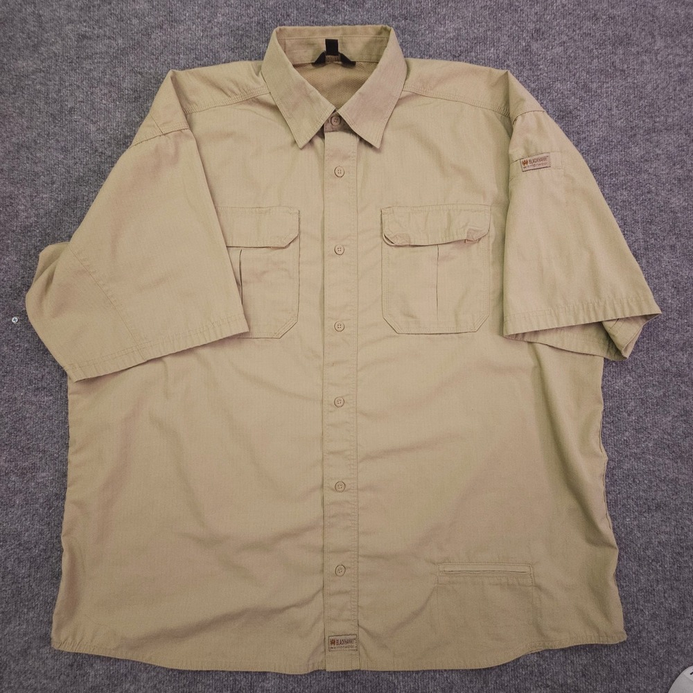 Blackhawk Warrior Wear Rip Stop Khaki Tactical Shirt Short Sleeve Mens 2XL XXL